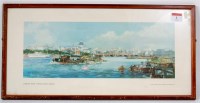 Lot 1 - Railway carriage print London River Thames...