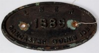 Lot 24 - A brass works plate LNER Doncaster Works 1929...