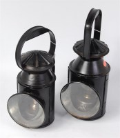 Lot 191 - Pair of well restored railway 3 aspect...