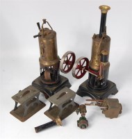 Lot 195 - Vertical steam engine and workshop accessory...