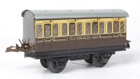 Lot 315 - Hornby 1947-9 brown and cream GW No. 1 coach...