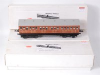 Lot 348 - A rake of 3 Highfield Models tinplate bogie...
