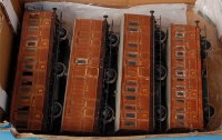 Lot 353 - 3 wooden kit constructed 6 wheel coaches, teak,...