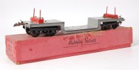 Lot 387 - Hornby 1940 trolley wagon with grey base red...