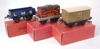 Lot 400 - 3 Hornby prewar boxed LMS wagons including...