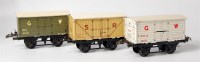 Lot 519 - 3x reproduction Hornby No. 0 vans including SR...