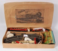 Lot 550 - Betal boxed train set containing red clockwork...
