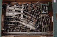 Lot 572 - A large tray of Hornby track including 26x ft...