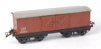 Lot 592 - Hornby 1948-50 LMS brown No. 2 goods van (G)