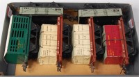 Lot 596 - 6x Hornby postwar wagons including green SR...