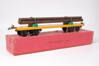 Lot 555 - Hornby 1938-9 plain No. 2 lumber wagon with 5...
