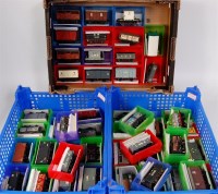 Lot 896 - 3 trays containing 48 mainly kit built wagons...