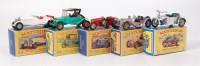 Lot 2346 - 5 Matchbox Models of Yesteryear, all in blue...