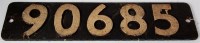Lot 22 - A locomotive smoke box number plate No. 90685...