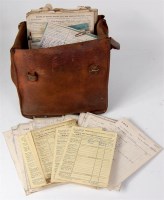 Lot 42 - A loco driver's leather satchel type bag...
