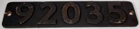 Lot 17 - A locomotive smoke box number plate 92035 ex...