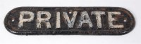 Lot 97 - An LNER cast iron door plate 'Private'...
