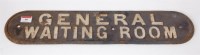 Lot 98 - An LNER cast iron door plate 'General Waiting...