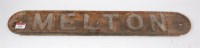 Lot 100 - A rare LNER cast iron seat-back 'Melton' in as...