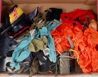 Lot 3108 - 2 trays of Vintage Action Man dolls, clothing...