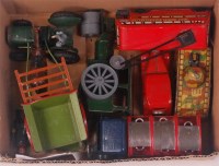 Lot 3120 - Tinplate vehicles and lead farming group to...