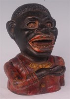Lot 3125 - Cast iron Negro head moneybox, vendor stated...