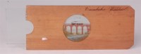 Lot 3136 - Unusual lantern plate slide with wooden sleeve,...