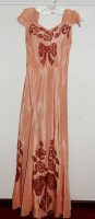 Lot 726 - A 1930s ladies salmon pink taffeta dress...