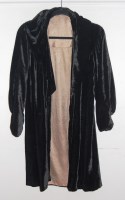 Lot 730 - A 1930s black velvet ladies coat, having small...