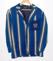 Lot 744 - A 1930s gents blue and cream striped blazer,...