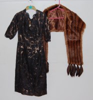Lot 752 - A black lace over light silk lining dress and...