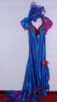 Lot 763 - A late Victorian style electric blue satin...