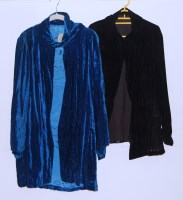 Lot 767 - A 1930s blue velvet and silk lined ladies...