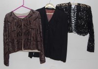 Lot 768 - A circa 1950s beaded jacket, a 1940s lined...