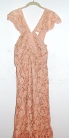 Lot 735 - A 1940s soft pink lace ladies evening dress,...