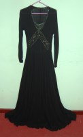 Lot 738 - A circa 1950 black crepe ladies evening dress...