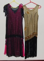 Lot 760 - Two 1920s style ladies dresses to include one...