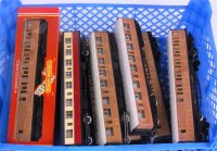 Lot 737 - 7 Hornby older type Gresley teak coaches, one...