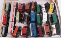 Lot 822 - 21 four wheel wagons, blue four wheel coach...