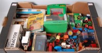 Lot 1242 - Assorted diecast and tinplate tractor models,...