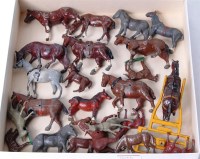 Lot 1246 - 23 lead and hollowcast horse and donkey...