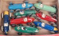 Lot 2017 - 8 Dinky Toy racing cars, playworn, to include;...