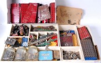 Lot 3115 - Large divided tray containing loose Meccano,...