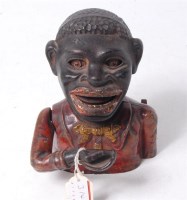 Lot 3147 - Cast iron Negro head moneybox, vendor stated...