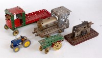 Lot 3198 - Five various home built Meccano models to...