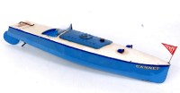 Lot 3206 - A Hornby clockwork and tinplate speedboat...