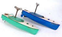 Lot 3208 - A Hornby tinplate and clockwork speedboat...