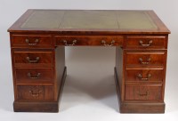 Lot 2502 - An Edwardian walnut twin pedestal writing desk,...