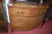 Lot 1104 - A 19th century mahogany bowfront chest of...