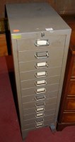 Lot 1176 - A Bisley enamelled metal twelve drawer narrow...